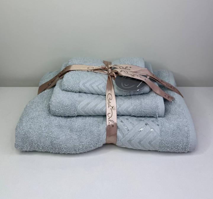 Набір рушників Coton Delux асорті (Світло бірюзовий, 30х50 / 50х90 / 70х140)