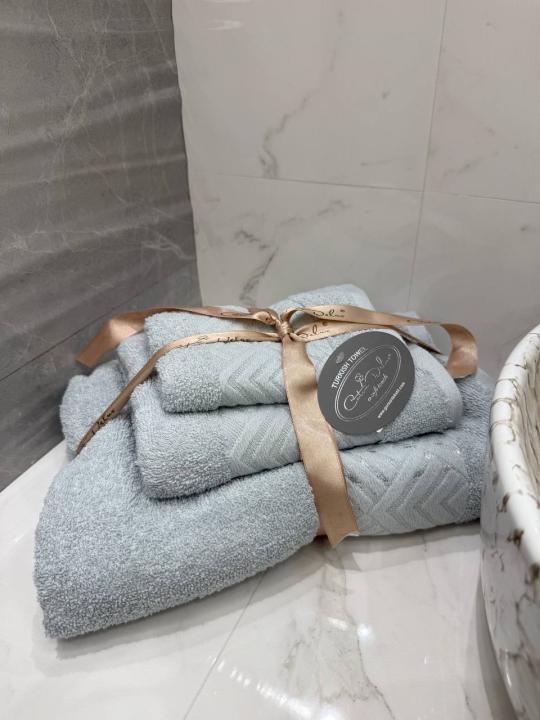 Набір рушників Coton Delux асорті (Світло бірюзовий, 30х50 / 50х90 / 70х140)
