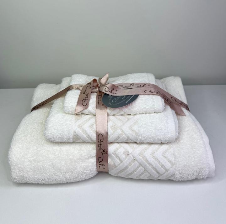 Набір рушників Coton Delux асорті (Кремовий, 30х50 / 50х90 / 70х140)