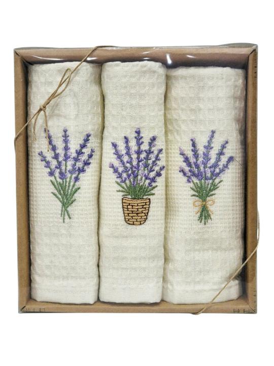 Набір кухонних рушників (Вишивка лаванда, 40х60 3 шт)