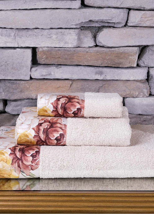 Комплект рушників Dantela (Бежевий 9647, 30х50 / 50х90 / 70х140)