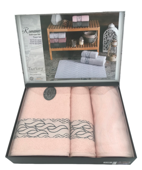 Комплект рушників Coton Delux Romance (Пудра, 50х70 / 50х90 / 70х140)