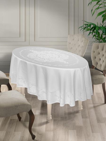 Скатертина Jumbo водовідштовхуюча, коло (Білий, d-160)