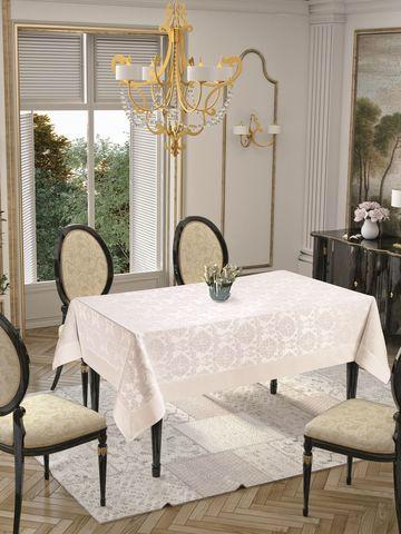 Скатертини Diamond кремового кольору (Damaskus, 160х220)