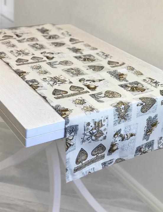 Новорічна колекція гобеленова новорічна Visatex сніговик (Золотий ранер, 50х150)