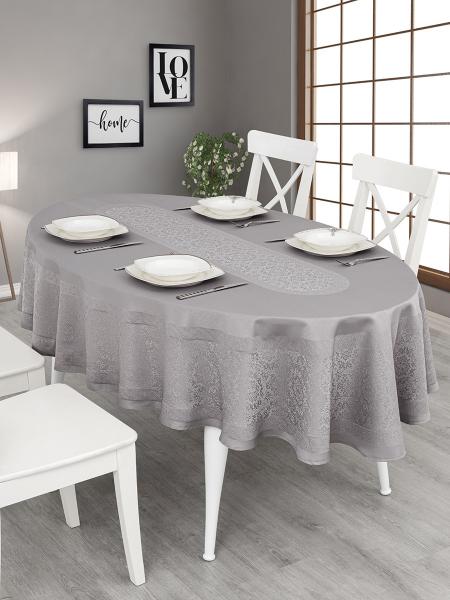 Скатертина тефлонова овальна водовідштовхувальна Jumbo (Сірий)