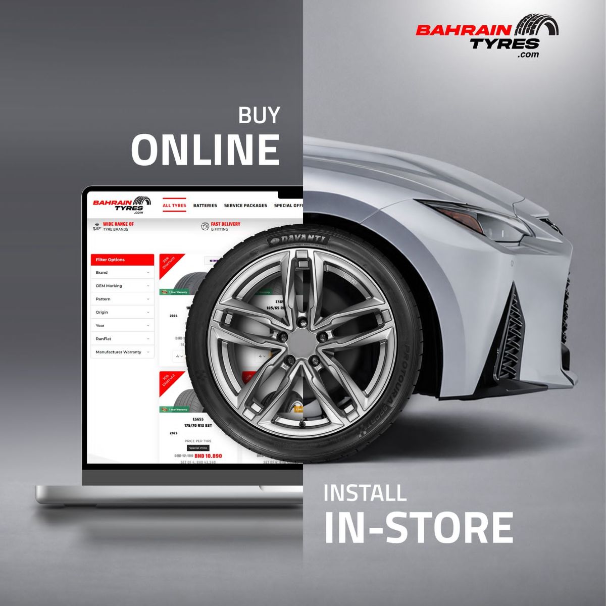 Additional 5% off on DOT 2025 and 2026 tires offer at Bahrain Tyres