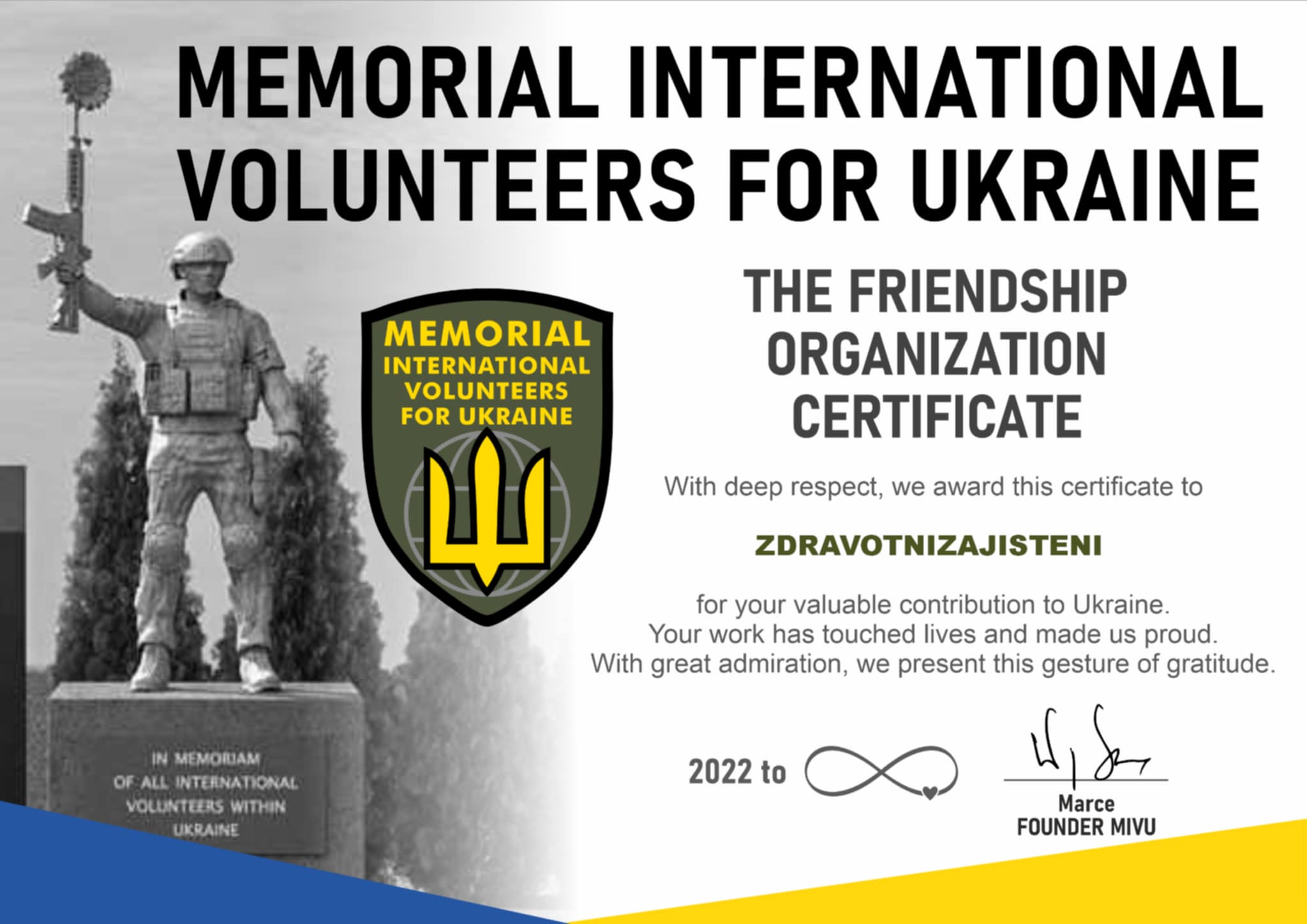 Memorial International Volunteers for Ukraine | Darujme.cz