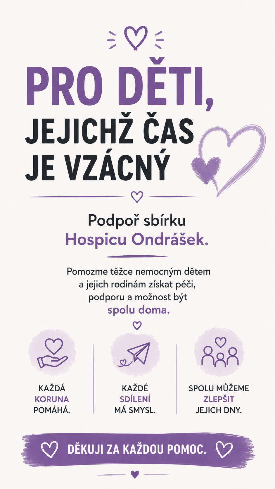 Pomoc pro nejkřehčí bojovníky 🤍