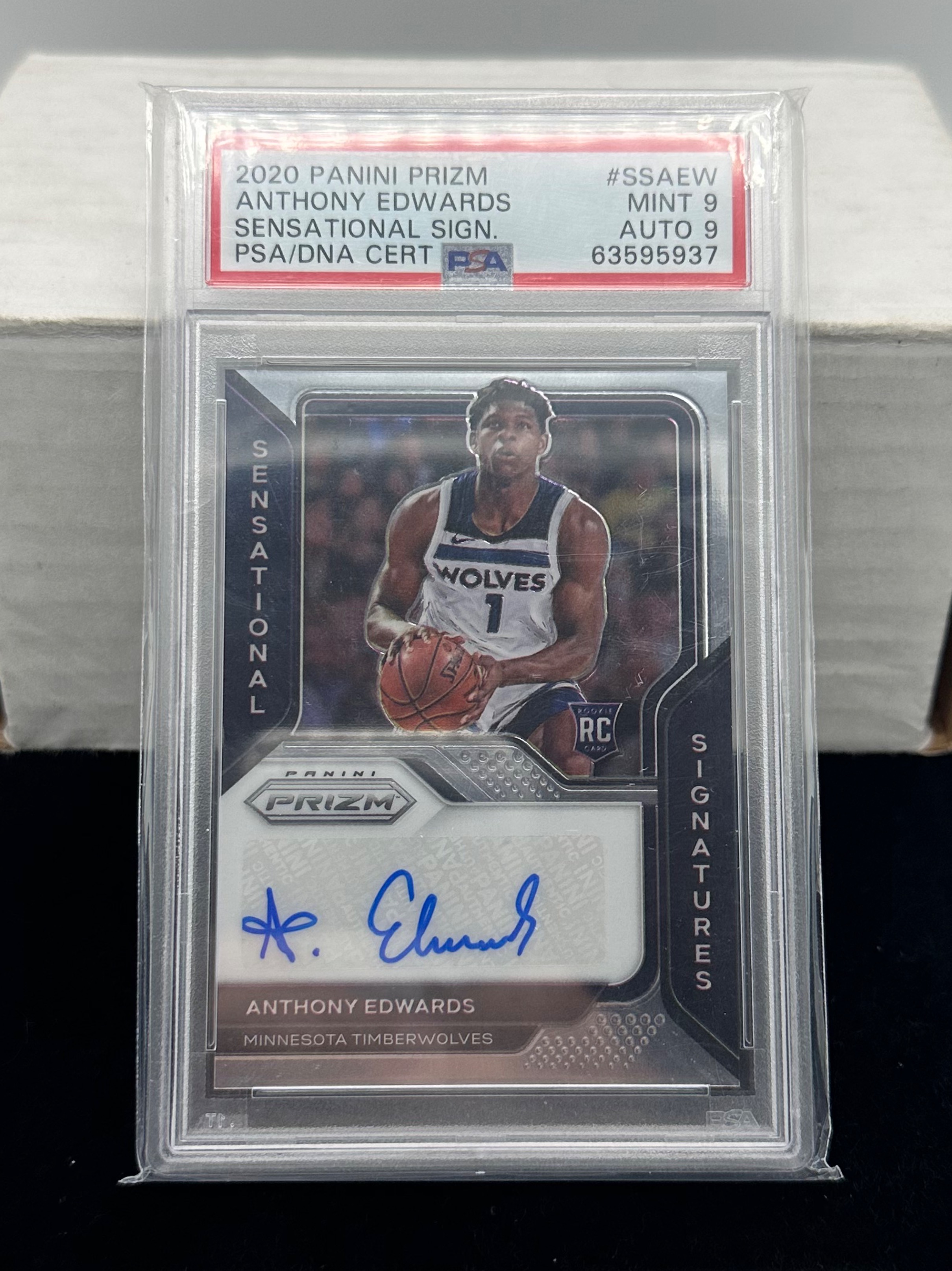 (PSA 9/9) 2020 Panini Prizm Anthony Edwards Sensational Auto