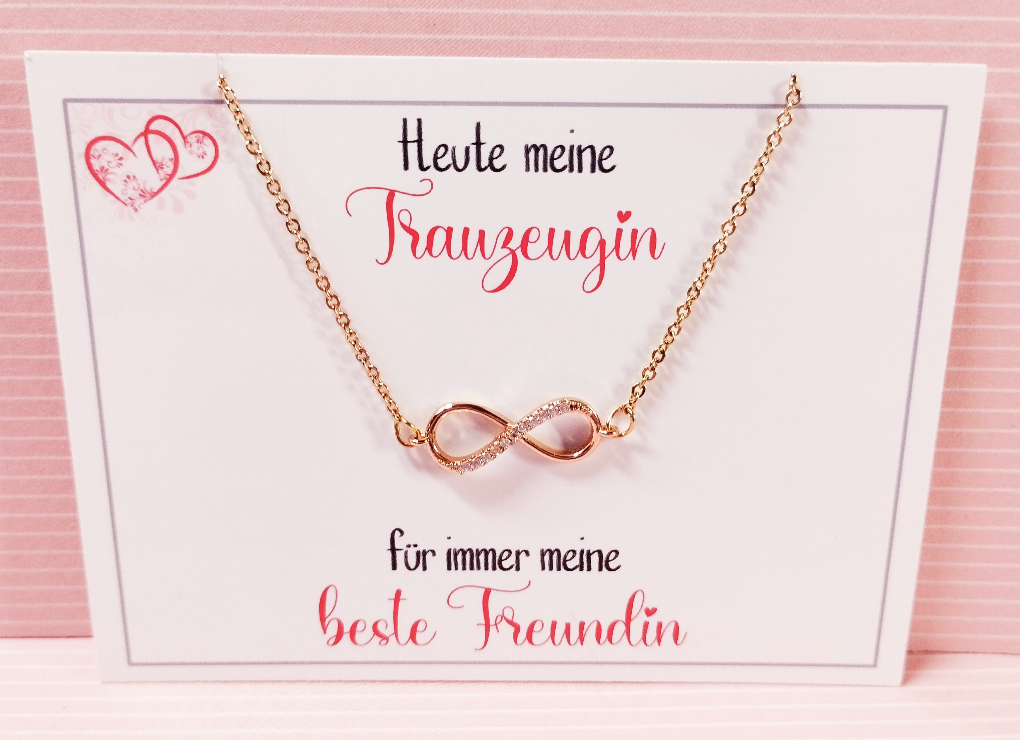 Edelstahl Armband mit Schmuckkarte "Heute meine Trauzeugin, für immer