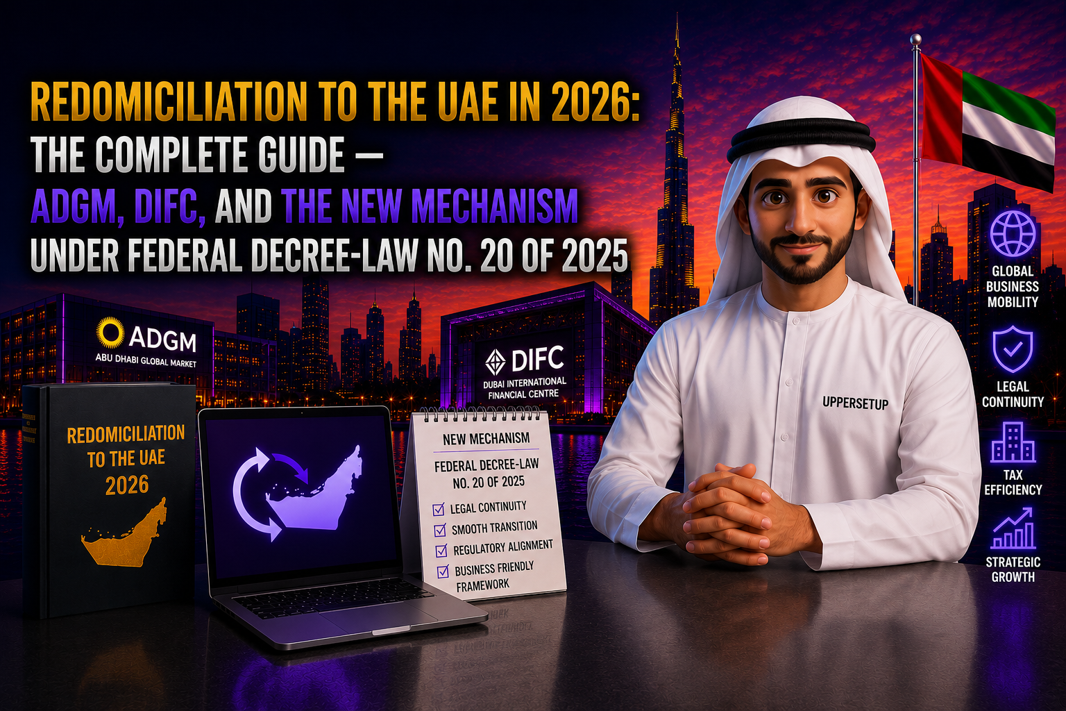 Redomiciliation to the UAE in 2026: The Complete Guide — ADGM, DIFC, and the New Mechanism Under Federal Decree-Law No. 20 of 2025