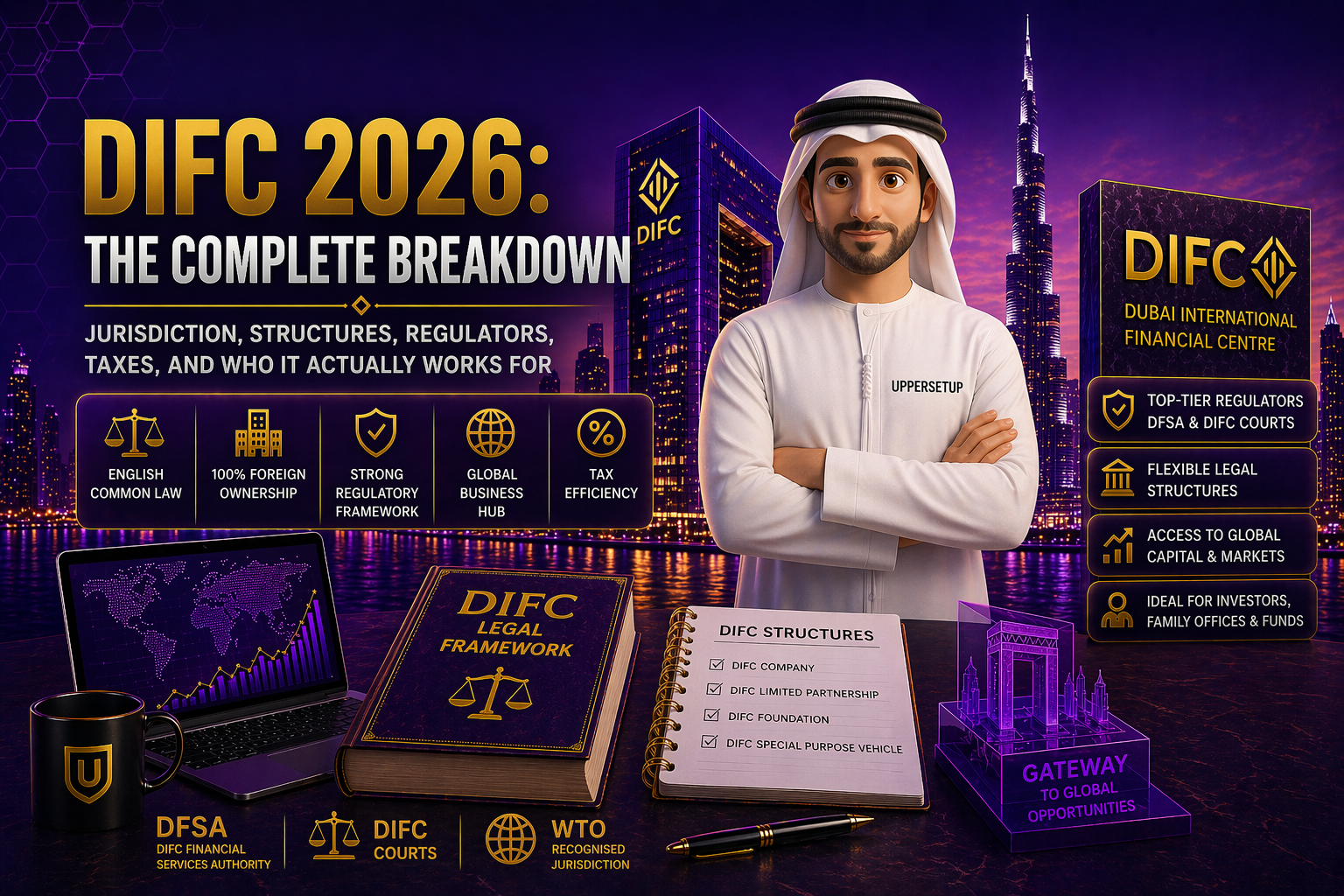 DIFC 2026: The Complete Breakdown — Jurisdiction, Structures, Regulators, Taxes, and Who It Actually Works For