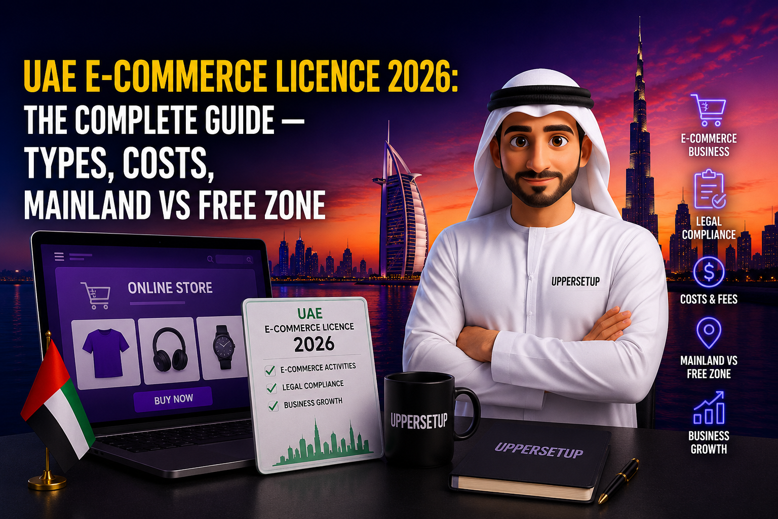 UAE E-Commerce Licence 2026: The Complete Guide — Types, Costs, Mainland vs Free Zone