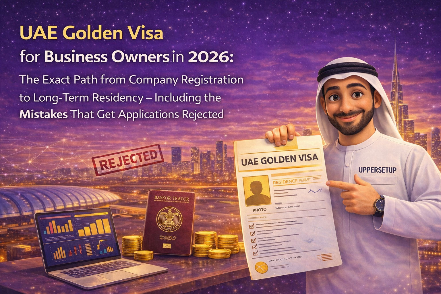 UAE Golden Visa for Business Owners in 2026: The Exact Path from Company Registration to Long-Term Residency — Including the Mistakes That Get Applications Rejected