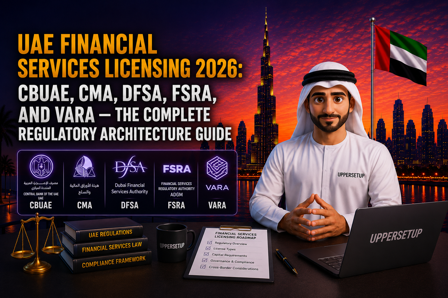 Лицензирование финансовых услуг в ОАЭ 2026: CBUAE, CMA, DFSA, FSRA и VARA — полный разбор регуляторной архитектуры