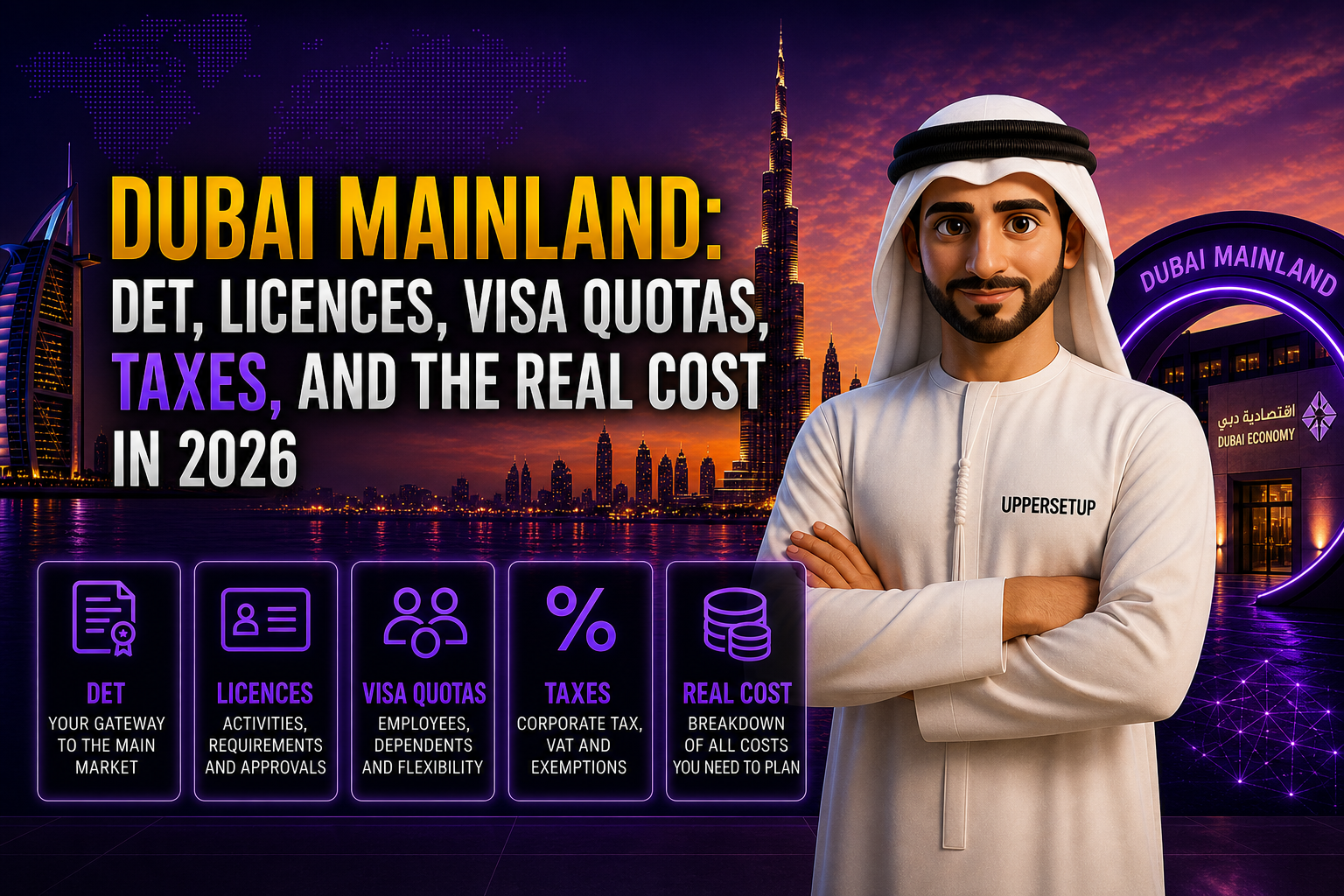 Dubai Mainland: DET, Licences, Visa Quotas, Taxes, and the Real Cost in 2026