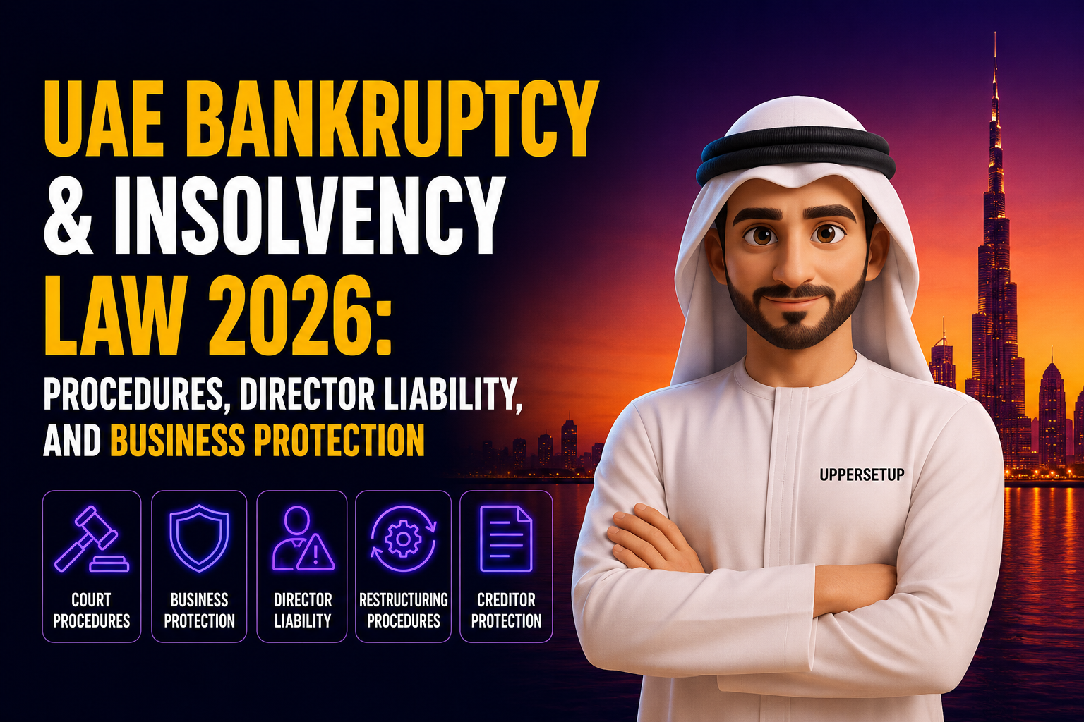 UAE Bankruptcy and Insolvency Law 2026: Procedures, Director Liability, and Business Protection