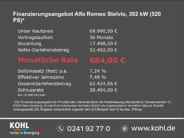 ALFA ROMEO CERTIFIED Alfa Romeo Stelvio Quadrifoglio Q4 2.9 V6 Bi-turbo Acc Keyless Ruckfa Gebraucht - Suv Benzin Grau - Aachen - 1326453_3