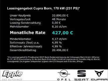 SPOTICAR Cupra Born Edition Dynamic 170 Kw (231 Ps) 60 Kwh Navi Gebraucht - Limousine Elektro Silber - Rutesheim - 1201309851_4