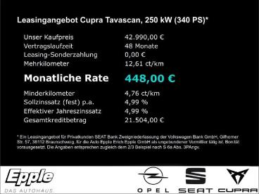 SPOTICAR Cupra Tavascan Vz 4drive 250 Kw (340 Ps) 77 Kwh Navi M Gebraucht - Geländewagen Elektro Blau - Rutesheim - 1201326076_4