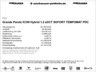 SPOTICAR Fiat Grande Panda Icon Hybrid 1.2 Edct Sofort Tempomat Pdc Apple And Gebraucht - Kleinwagen Benzin Rot - Pohlheim - 1201305390_2