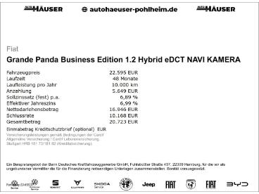 SPOTICAR Fiat Grande Panda Business Edition 1.2 Hybrid Edct Navi Kamera Tempo Gebraucht - Kleinwagen Benzin Rot - Pohlheim - 1201305391_2
