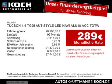 SPOTICAR Hyundai Tucson 1.6 Tgdi Aut Style Led Navi Alu18 Acc Totw Tucson Gebraucht - Suv Benzin Grau - Berlin - 1201319622_2