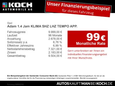 SPOTICAR Opel Adam 1.4 Jam Klima Shz Lhz Tempo App. Mfl Bt Adam 1.4 J Gebraucht - Kleinwagen Benzin  - Berlin - 1201199051_2