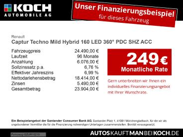 SPOTICAR Renault Captur Techno Mild Hybrid 160 Led 360° Pdc Shz Captur Tec Gebraucht - Suv Benzin Schwarz - Berlin - 1201273487_2