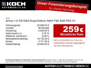 SPOTICAR Seat Arona 1.0 Tsi Dsg Road Edition Navi Fse Shz Pdc V+ Arona Gebraucht - Kleinwagen Benzin  - Berlin - 1201238788_2