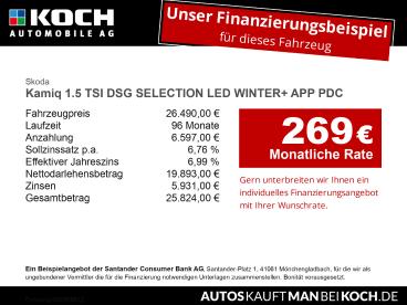 SPOTICAR Skoda Kamiq 1.5 Tsi Dsg Selection Led Winter+ App Pdc Bt Kamiq Gebraucht - Suv Benzin Schwarz - Berlin - 1201215057_2