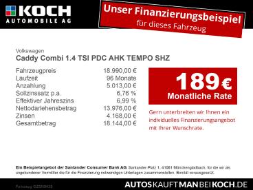 SPOTICAR Volkswagen Caddy Combi 1.4 Tsi Pdc Ahk Tempo Shz Klima Gebraucht - Kombi Benzin  - Berlin - 1201212975_2