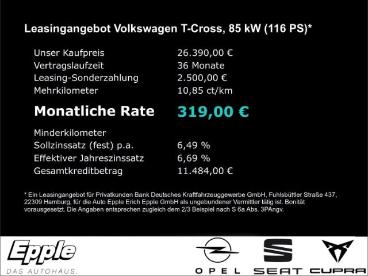 SPOTICAR Volkswagen T-cross Life 1.0 Tsi Matrix-led Acc Shz Ahk Pdc Gebraucht - Suv Benzin Schwarz - Rutesheim - 1201244877_4