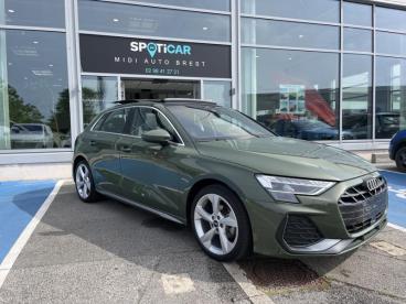 SPOTICAR Audi A3 Sportback 35 Tdi 150 S Line S Tronic 7 Toit Ouvrant Occasion - Berline Diesel Vert District Métallisé - Brest - 1203537896_1