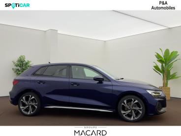 SPOTICAR Audi A3 Sportback 35 Tfsi 150ch Hybride S Line S Tronic 7 Occasion - Berline Hybride Bleu Navarre Métallisé - Montauban - 1204147391_5
