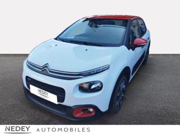 SPOTICAR Citroën C3 Puretech 110ch Shine S&s Occasion - Citadine Essence Blanc Banquise - Rouge Aden - Belfort - 1203442843_1