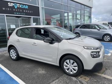SPOTICAR Citroën C3 1.2 Puretech 83 Live Occasion - Citadine Essence Sable (n) - Brest - 1203501764_1