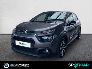 SPOTICAR Citroën C3 Puretech 83ch Max Occasion - Citadine Essence Gris Platinium (métallisé) - Saint Doulchard - 1203733697_1