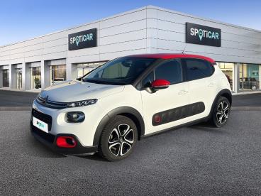 SPOTICAR Citroën C3 Puretech 110ch Shine S&s Occasion - Citadine Essence Blanc Banquise - Rouge Aden - Orange - 1203828011_1