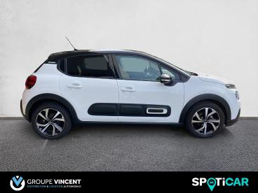 SPOTICAR Citroën C3 Puretech 110 S&s Eat6 Shine Pack Occasion - Citadine Essence Blanc Banquise - Gien - 1203962717_4