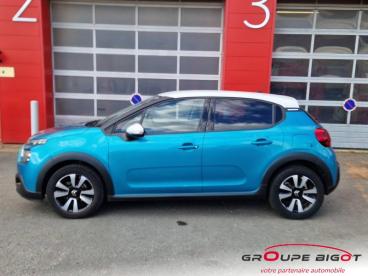 SPOTICAR Citroën C3 1.2 Puretech 110ch S&s Shine Eat6 Ex Ae Occasion - Citadine Essence Spring Blue (m) - Blanc Opale - Saint Ouen - 1203964956_5