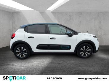 SPOTICAR Citroën C3 1.2 Puretech 110ch S&s Shine Eat6 Occasion - Citadine Essence Teinte Opaque Blanc Banquise - La Teste De Buch - 1203973100_4