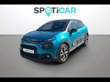 SPOTICAR Citroën C3 1.2 Puretech 110ch S&s Shine Pack  Eat6 Occasion - Citadine Essence Spring Blue (m) - Noir Onyx - Choisy Le Roi - 1203973180_1