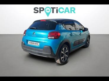 SPOTICAR Citroën C3 1.2 Puretech 110ch S&s Shine Pack  Eat6 Occasion - Citadine Essence Spring Blue (m) - Noir Onyx - Choisy Le Roi - 1203973180_5