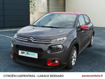 SPOTICAR Citroën C3 Bluehdi 100ch Feel S&s E6.d-temp Bvm5 Occasion - Citadine Diesel Gris Platinium - Rouge Aden - Carpentras - 1203980595_1