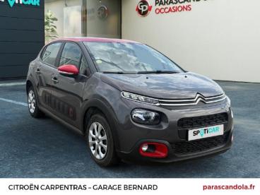 SPOTICAR Citroën C3 Bluehdi 100ch Feel S&s E6.d-temp Bvm5 Occasion - Citadine Diesel Gris Platinium - Rouge Aden - Carpentras - 1203980595_3