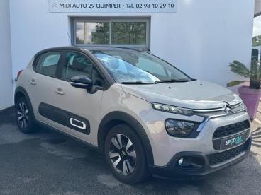 SPOTICAR Citroën C3 1.2 Puretech 83 Shine Occasion - Citadine Essence Sable (n) - Quimper - 1203988086_3