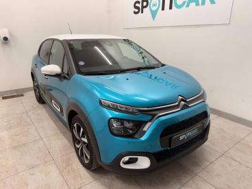 SPOTICAR Citroën C3 1.2 Puretech 110ch S&s Shine Pack  Eat6 Occasion - Citadine Essence Spring Blue (m) - Blanc Opale - Montgeron - 1203997348_3