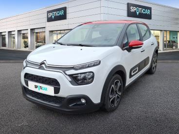 SPOTICAR Citroën C3 1.2 Puretech 83ch S&s Shine Occasion - Citadine Essence Blanc Banquise (o) - Rouge Aden - Bourg En Bresse - 1204001172_1